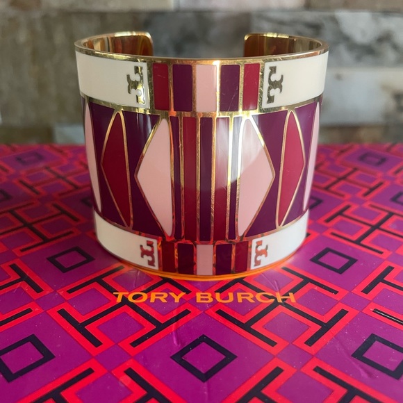 Tory Burch Multicolor Geo Wide Cuff - Picture 1 of 7